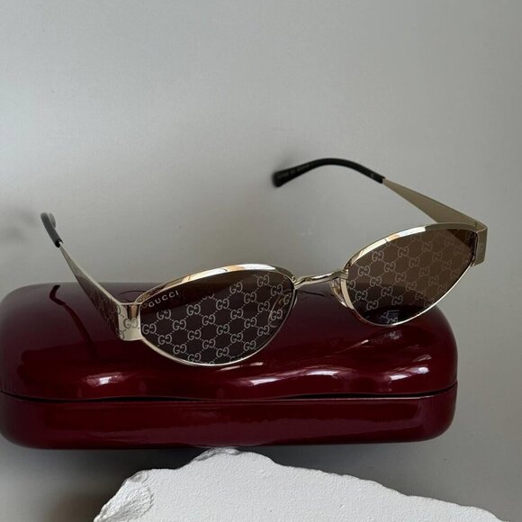 NWT Gucci GG1853S-003 Gold Brown 55mm Sunglasses main image 5